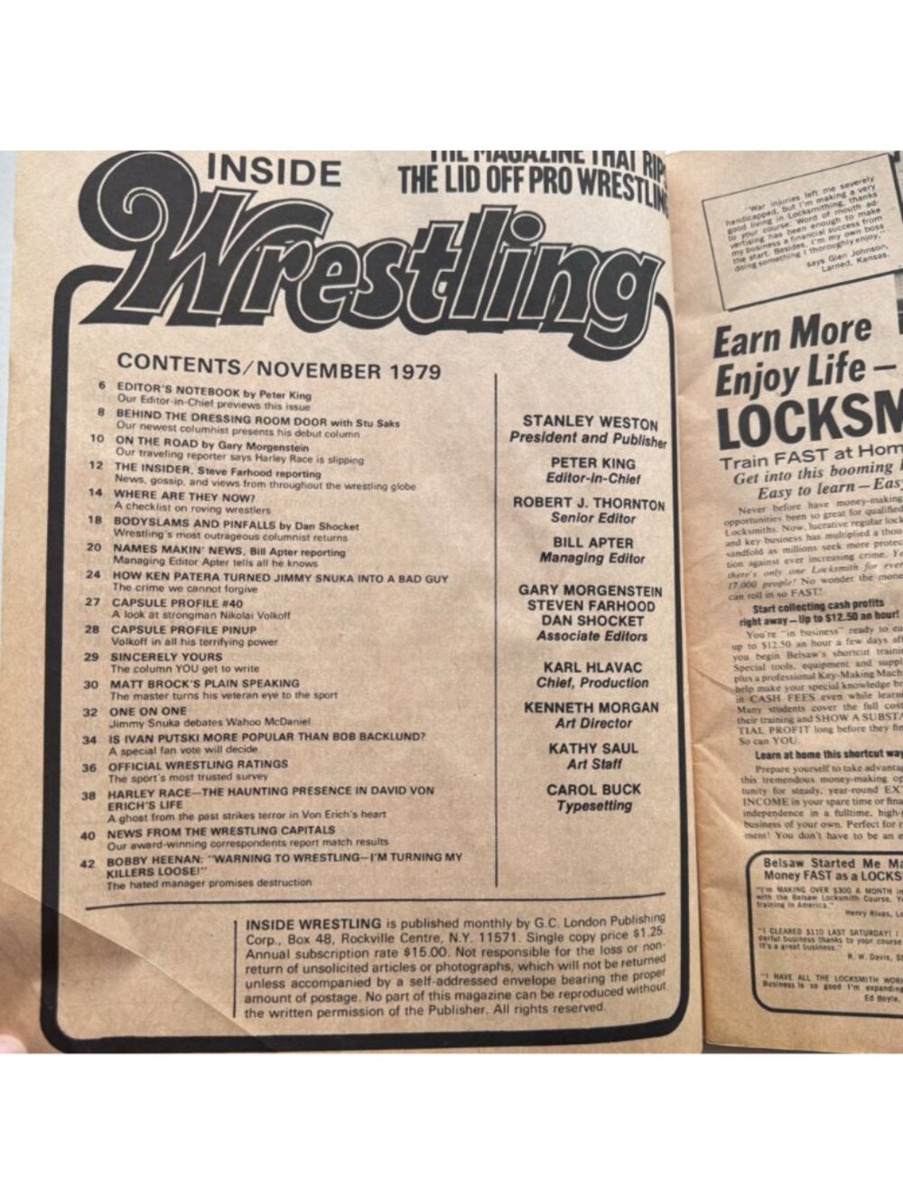 Inside Wrestling Victory Sports Putski Backlund Heenan Snuka Patera Nov 1979 WWF - Picture 2 of 12